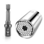 Universal Wrench Socket Tools Multi-Size in One Self Adjustable for Regularity or Irregularity Screw Improvement & Joint for Electric Drill, Flat, Fixed Square and Hex