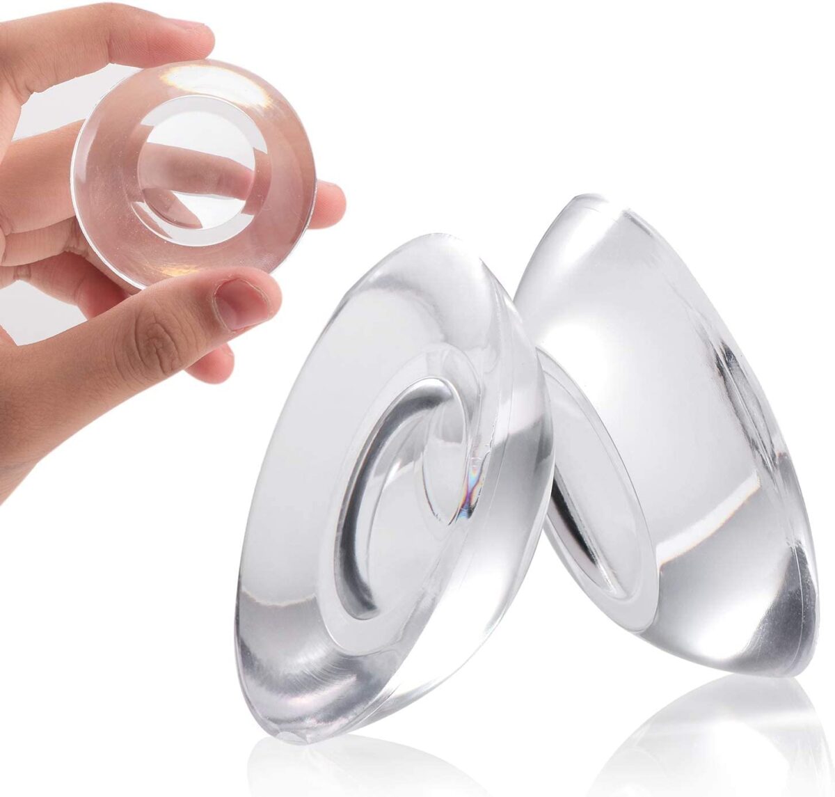 Wall Protector Rubber Stopper 6 Pcs Clear Round Door Knob Cover Self Adhesive Bumpers Guard From Doors Handle Door Stop Stick On Cabinet Furniture Corner Refrigerator Protectors