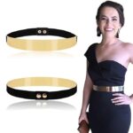 Womens Full Metal Sleek Mirror Plate Waistband Belt Chain Dress Decorated Skinny waist belt for women saree, dress and traditional cloth Adjustable Belt for Ladies