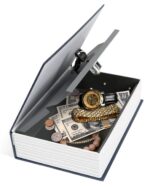 Metal Dictionary Book Secret Hidden Security Safe Lock Cash Money Jewellery Locker Storage Box (Multicolour, Small Size :18.0 x11.5 x 5.5 cm)