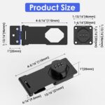 Password Rotary Hasp Locks, Door Security Slide Latch Lock for Small Doors, Cabinets, Barn Door, Bathroom, Outdoor, Garage, Garden (Black)