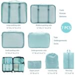 7pcs Set Travel Organizer Packing Cubes Lightweight Travel Luggage Organizers with Laundry Bag or Toiletry Bag Laundry Organiser (Multicolor)