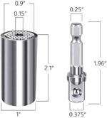 Universal Wrench Socket Tools Multi-Size in One Self Adjustable for Regularity or Irregularity Screw Improvement & Joint for Electric Drill, Flat, Fixed Square and Hex