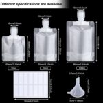 3Pcs Travel Size Plastic Refillable Pouches Empty Squeeze Bag Reusable Toiletry Pouch Containers Stand Up Pouch with Spout for Liquid Cosmetic/Lotion/Shampoo/Face Wash