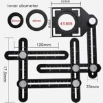 Six-Sided Aluminum Alloy Angle Measuring Tool/Universal Opening Locator/Universal Angularizer Ruler/Multi Function Template Tool