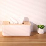 Wooden Tissue Box Holder Cover,Rectangular Paper Holder Boxes,Removable Facial Tissue Dispenser Holder for Bathroom Vanity Countertop,Bedroom,Living Room,Kitchen