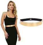 Womens Full Metal Sleek Mirror Plate Waistband Belt Chain Dress Decorated Skinny waist belt for women saree, dress and traditional cloth Adjustable Belt for Ladies