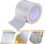 Waterproof Aluminum Butyl Tape Aluminum Foil Tape Butyl Rubber Adhesive Window Metal Roof Flashing Patching (10 cm x 5 meter)