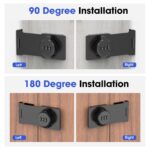 Password Rotary Hasp Locks, Door Security Slide Latch Lock for Small Doors, Cabinets, Barn Door, Bathroom, Outdoor, Garage, Garden (Black)