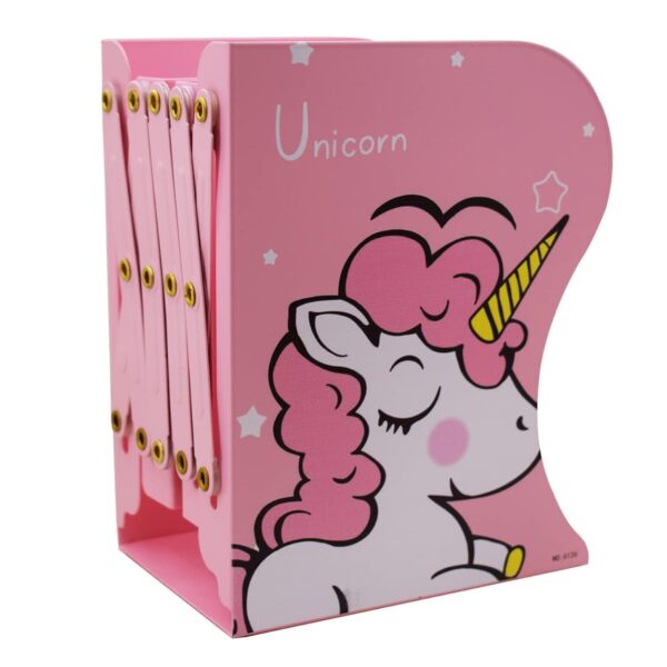 Metal Heavy Duty Unicorn Adjustable Bookends for Kids Supports Stoppers Expandable Bookshelf Book Stand Rack for Kids and Students Unicorn Book Shelf for Girls Boys Kids Return Gifts (Multi)