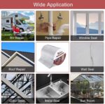 Waterproof Aluminum Butyl Tape Aluminum Foil Tape Butyl Rubber Adhesive Window Metal Roof Flashing Patching (10 cm x 5 meter)