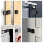 Password Rotary Hasp Locks, Door Security Slide Latch Lock for Small Doors, Cabinets, Barn Door, Bathroom, Outdoor, Garage, Garden (Black)