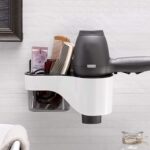 Hair Dryer Stand and Hair Accessories Organizer with Magic Sticker, Bathroom Hanging Rack Storage Multi-Function Toilet Storage Rack, Hairdryer Holder, with Standard Size