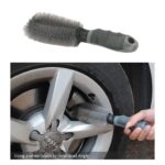 Tyre Cleaner Brush Car Cleaning Brush for Rim Cleaning Liquid Nylon Bristles Car Microfiber Duster Perfect for Tire Rubber Car Accessories – Used with Tyre Puncture Kit (Car Wheel Hum Cleaner Brush)