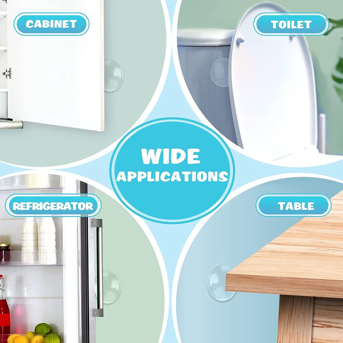 Wall Protector Rubber Stopper 6 Pcs Clear Round Door Knob Cover Self Adhesive Bumpers Guard From Doors Handle Door Stop Stick On Cabinet Furniture Corner Refrigerator Protectors