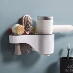 Hair Dryer Stand and Hair Accessories Organizer with Magic Sticker, Bathroom Hanging Rack Storage Multi-Function Toilet Storage Rack, Hairdryer Holder, with Standard Size