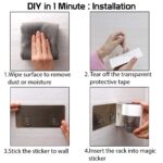 Hair Dryer Stand and Hair Accessories Organizer with Magic Sticker, Bathroom Hanging Rack Storage Multi-Function Toilet Storage Rack, Hairdryer Holder, with Standard Size