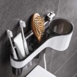Hair Dryer Stand and Hair Accessories Organizer with Magic Sticker, Bathroom Hanging Rack Storage Multi-Function Toilet Storage Rack, Hairdryer Holder, with Standard Size