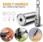 Universal Wrench Socket Tools Multi-Size in One Self Adjustable for Regularity or Irregularity Screw Improvement & Joint for Electric Drill, Flat, Fixed Square and Hex