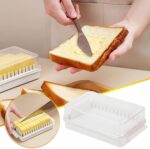 Butter Dish Keeper with Sealed Plastic Lid and Cutter Slicer for Easy Cutting and Storage, BPA Free Butter Box Cheese Keeper for Refrigerate, Butter Cutter Container Box