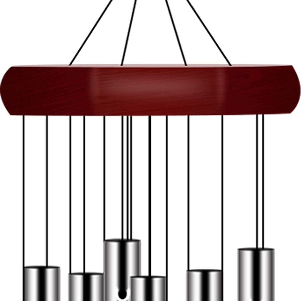 Wind Chimes For Outside, Wind Chimes Outdoor Deep Tone With 6 Metal Tubes And Hook, Memorial Wind Chimes Home Outdoor Decor For Garden, Patio, Yard, Silver