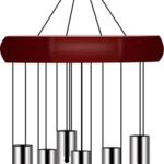 Wind Chimes For Outside, Wind Chimes Outdoor Deep Tone With 6 Metal Tubes And Hook, Memorial Wind Chimes Home Outdoor Decor For Garden, Patio, Yard, Silver
