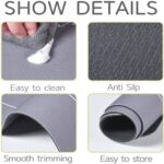 Quick Dry Anti Slip Rubber Bathroom/ Shower/ Bath/ Floor/ Door/ Kitchen Mat Rugs Washable Water Absorbent Soak Carpet for Home & Kitchen (Oval, 60x40 cm)