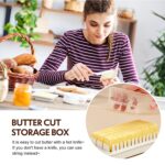 Butter Dish Keeper with Sealed Plastic Lid and Cutter Slicer for Easy Cutting and Storage, BPA Free Butter Box Cheese Keeper for Refrigerate, Butter Cutter Container Box
