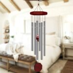 Wind Chimes For Outside, Wind Chimes Outdoor Deep Tone With 6 Metal Tubes And Hook, Memorial Wind Chimes Home Outdoor Decor For Garden, Patio, Yard, Silver