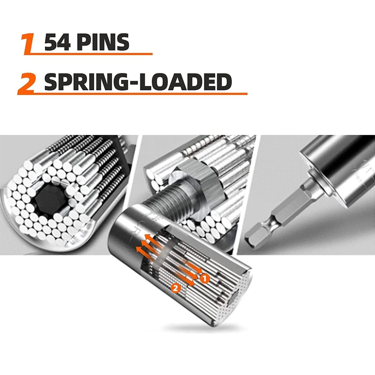 Universal Wrench Socket Tools Multi-Size in One Self Adjustable for Regularity or Irregularity Screw Improvement & Joint for Electric Drill, Flat, Fixed Square and Hex