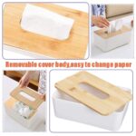 Wooden Tissue Box Holder Cover,Rectangular Paper Holder Boxes,Removable Facial Tissue Dispenser Holder for Bathroom Vanity Countertop,Bedroom,Living Room,Kitchen