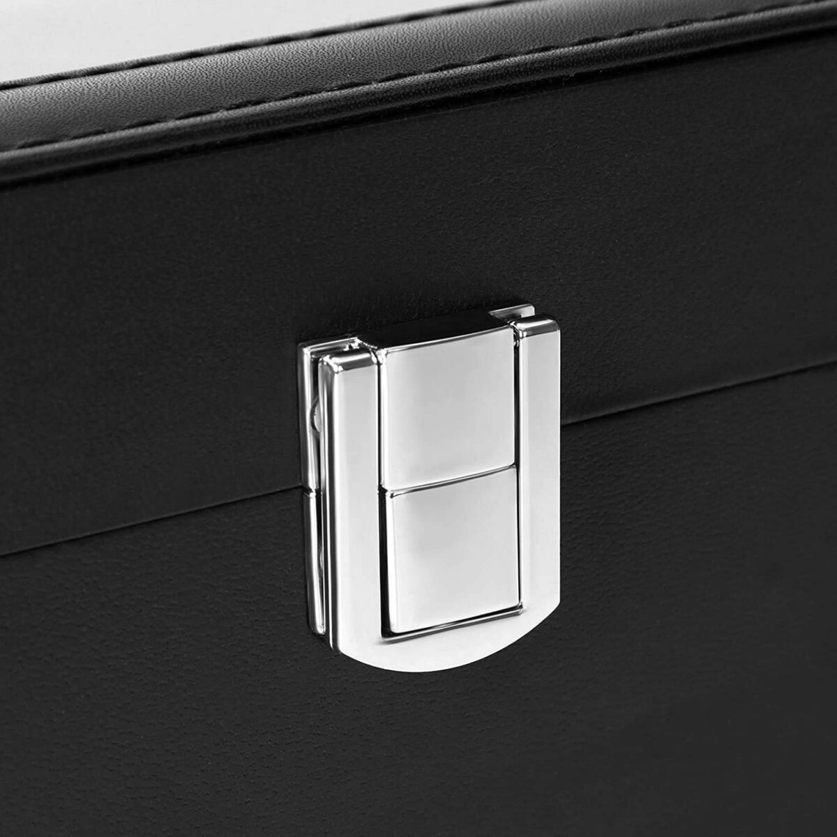 Watch Box Organizer, 6 Slot Watches Storage Box Holder Organizer with Transparent Window, PU Leather Lockable Watch Case with Removable Watch Pillow, Watch Case Organiser for Men and Women