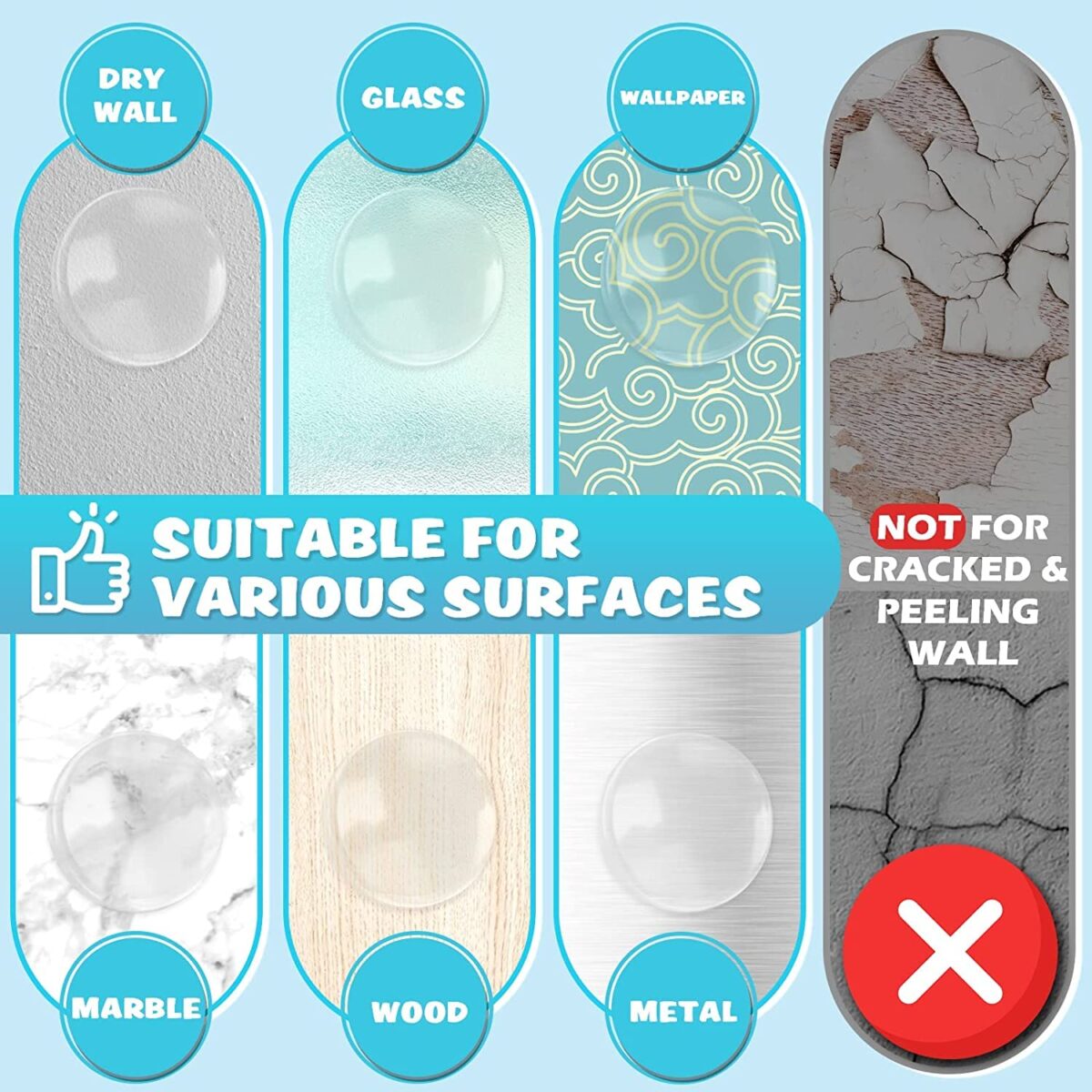 Wall Protector Rubber Stopper 6 Pcs Clear Round Door Knob Cover Self Adhesive Bumpers Guard From Doors Handle Door Stop Stick On Cabinet Furniture Corner Refrigerator Protectors