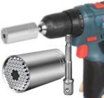 Universal Wrench Socket Tools Multi-Size in One Self Adjustable for Regularity or Irregularity Screw Improvement & Joint for Electric Drill, Flat, Fixed Square and Hex