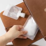 3Pcs Travel Size Plastic Refillable Pouches Empty Squeeze Bag Reusable Toiletry Pouch Containers Stand Up Pouch with Spout for Liquid Cosmetic/Lotion/Shampoo/Face Wash