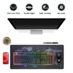 Large Extended XXL Gaming Mouse Pad with Non-Slip Rubber Base, Stitched Embroidery Edge Mouse Mat for Laptop, Computer and Desk -90 x 40 x 0.3 CM - World Map.