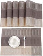 Placemats for Dining Table Heat Resistant Kitchen Table Mats Washable PVC Place Mats Stain Resistant Non-Slip Placemat