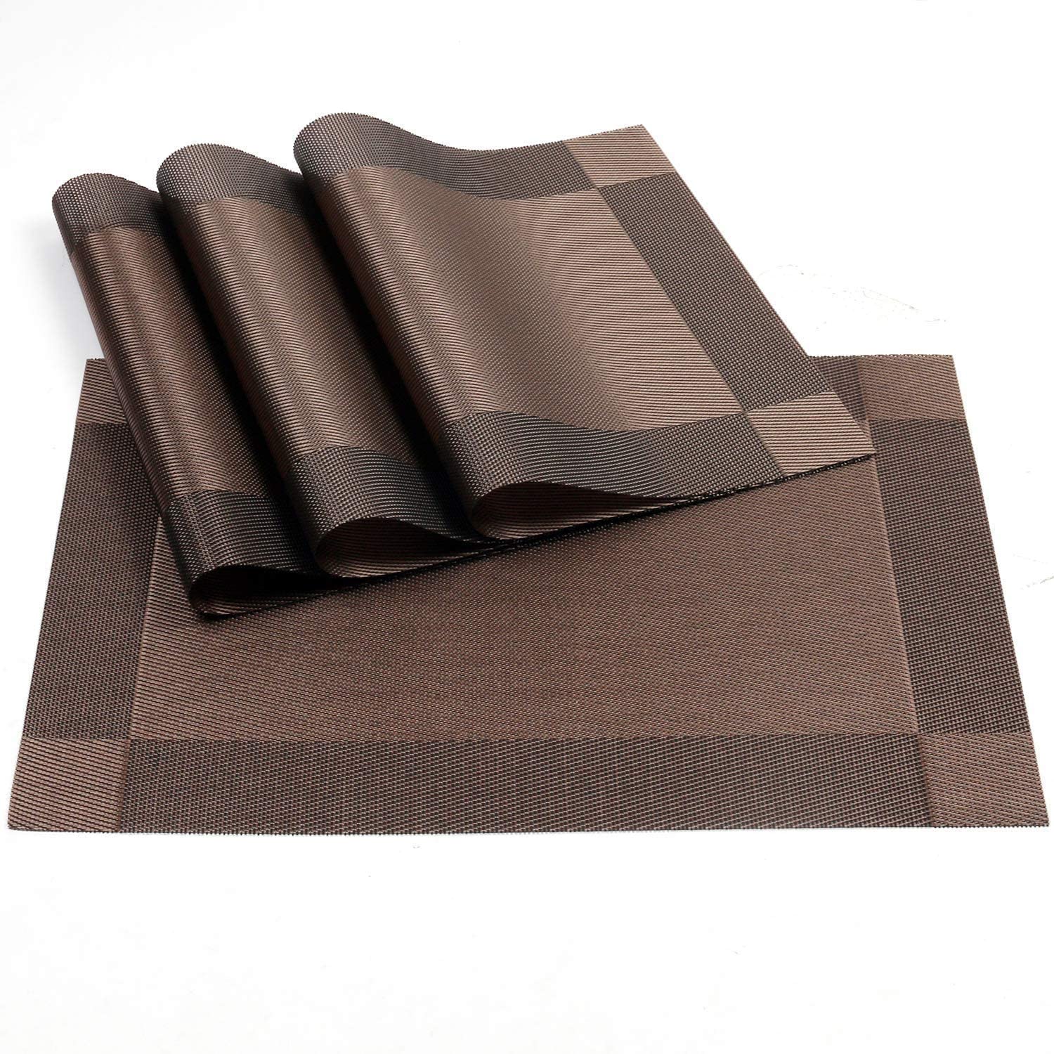 Colorful Mats Place Mats Tablemates Dining Tablemates Washable Heat-Resistant for Dining Table 30cm*45 cm Dining Table Kitchen Placemats(Brown)
