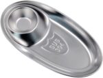 Stainless Steel Snack Plate, Condiment Divided Tray Sauce Dish for Dinner Snack and Salad, Tomato Sauce Set of 1