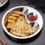 Stainless Steel Double Layer Dumpling Plate with Sauce Tray Chip Fruit Dish Drainer Set with Dipping Saucer Dish with Sauce Tray for Dinner Kitchen Tool & Accessories