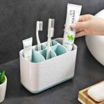 Easy-Store Toothbrush Caddy, Bathroom Toothbrush Toothpaste Tube Holders Organizer Container Stand Storage Box (Multicolor,Pack of 1)