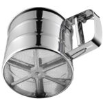 Flour Sifter, Stainless Steel Sifter for Baking, Double Layer Fine Mesh Baking Sifter, One Hand Press Crank Sifter for Powdered Sugar Shaker Duster, Flour Sieve Sifter for Baking Cakes