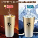 Stainless Steel Vacuum Insulated Travel Tea and Coffee Mug with Leak Proof Lid for Hot Cold Drinks Coffee Tea Beer Thermal Coffee and Tea Mugs, Wide Mouth Tumbler (500 ML)