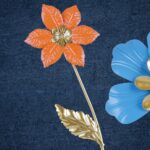 Gold Metal Wall Decor Flower Wall Hanging Decoration, Home Decor for Living Room Office Bedroom Hotel (16 X 16 Inch / 1 Pcs)