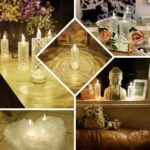 LED Candle Lamp with Rose Halo Refraction, Battery Operated Diamond Pillar Flameless Candle LED Electronic Candle Light On/Off Switch