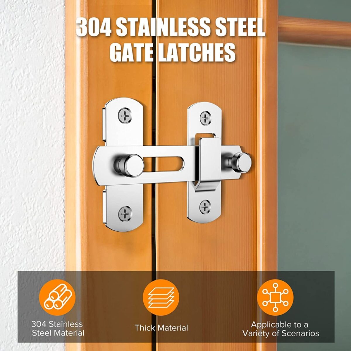 Flip Latch Lock,Heavy Duty Stainless Steel Bar Latch,Safety Door Bolt Latch Lock for Home Window Door Door Bolt Lock Sliding Antique Gate Flip with Screws