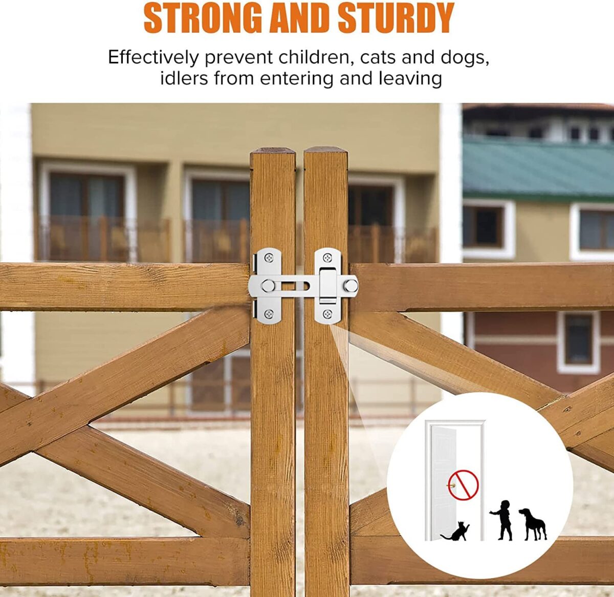 Flip Latch Lock,Heavy Duty Stainless Steel Bar Latch,Safety Door Bolt Latch Lock for Home Window Door Door Bolt Lock Sliding Antique Gate Flip with Screws