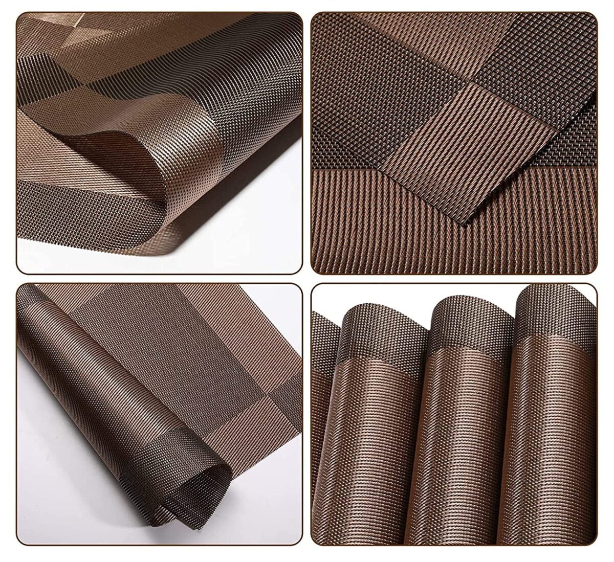 Colorful Mats Place Mats Tablemates Dining Tablemates Washable Heat-Resistant for Dining Table 30cm*45 cm Dining Table Kitchen Placemats(Brown)