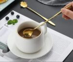 Golden Spoon Set/Coffee Spoon/Dessert Spoons/Cutlery Kitchen Tableware/Stainless Steel Gold Different Shape Coffee Spoons, (Set of 4 Pcs)