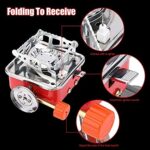 Portable Gas Stove Mini Portable Square-Shaped 2800W Gas Butane Burner Camping Stove travelling Stainless Steel Cooking Stove Folding Furnace Stove with Storage Bag